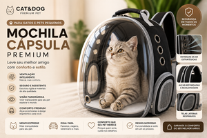 Mochila Cápsula Premium para Gatos e Pets Pequenos