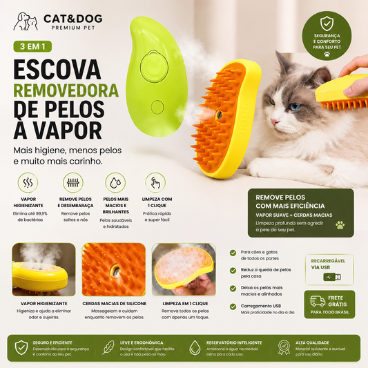 Escova a Vapor SteamCare™ 3 em 1
